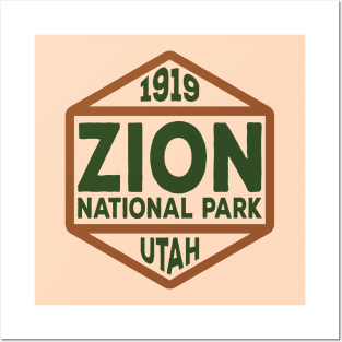 Zion National Park badge Posters and Art